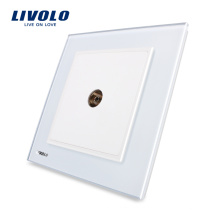 Livolo New Style Socket Wall Faddish Panneau en verre de cristal blanc VL-W291V-12 Prise de télévision moderne
